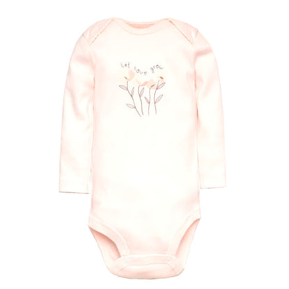 3-5 Pack Soft Cotton Long Sleeve Bodysuits Set