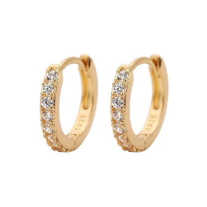 Lumière Mini Crystal Hoops – Sleek Shine in a Subtle Spark