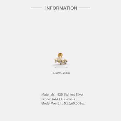 Luxe Line Mini Zircon Stud – A Spark of Modern Minimalism