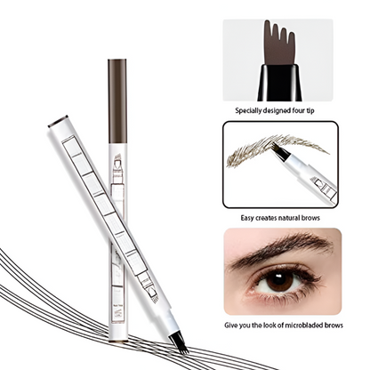 4-Tip Microblading Eyebrow Pen for Flawless, Waterproof Definition